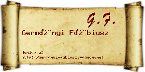 Germányi Fábiusz névjegykártya